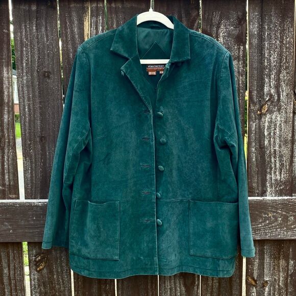 Vintage Green Suede Jacket - Picture 1 of 5